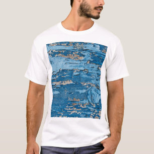 Vintag Blau: Alte Holzstruktur T-Shirt