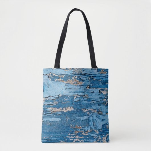 Vintag Blau: Alte Holzstruktur Tasche (Vorderseite)