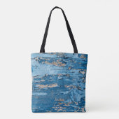 Vintag Blau: Alte Holzstruktur Tasche (Rückseite)