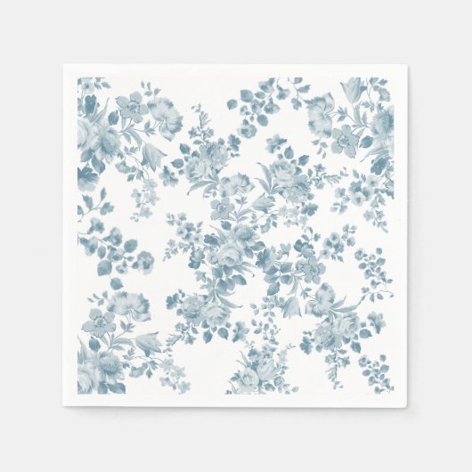 Vintag-blau-böhmisch-elegant-floral Serviette (Vorderseite)