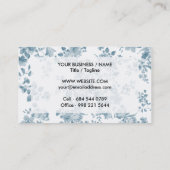 Vintag-blau-böhmisch-elegant-floral Visitenkarte (Rückseite)