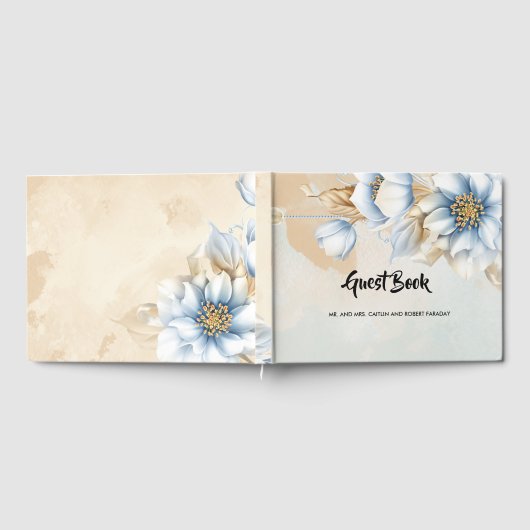 Vintag Blau Gästebuch (Voll)