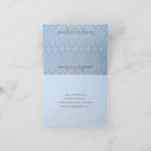 Vintag Blau, Grau Damask Danke Karte (Innenseite)