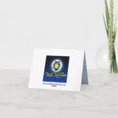 Vintag Blau, Grau Damask Danke Karte (Rückseite)