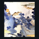 Vintag-blau-japanische Art Woodblock Ukiyo-E Poster<br><div class="desc">Entspannende Blautöne in traditioneller japanischer Kunstform, Holzblock oder Ukiyo-e.</div>