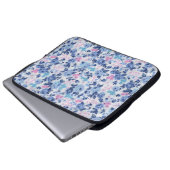 Vintag Blau Rosa Niedliche Rose Blumenmuster Laptopschutzhülle (Vorne Knopf)