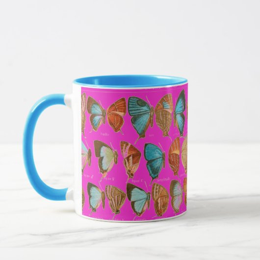 Vintag-Blau-Rot-Schmetterlinge-Kaffee Tasse (Links)