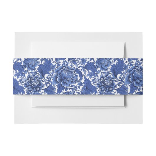 Vintag Blau und Weiß Chintz Traditionell Einladungsbanderole (Vorderseite Beispiel)