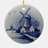 Vintag Blau und Weiß Keramik Ornament (Hinten)