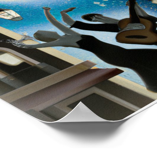 Vintag-blau-weiß-digitaler Deko (Ecke)