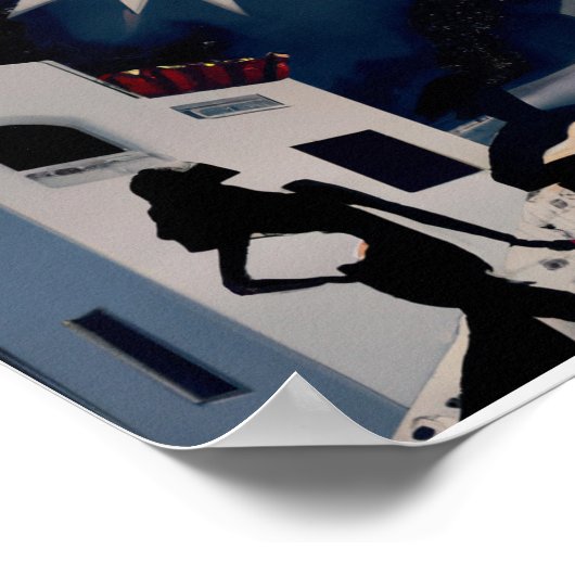 Vintag-blau-weiß-digitaler Deko (Ecke)