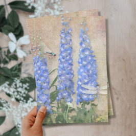 Vintag Blau-Weiße Wasserfarbendrachenfliege Seidenpapier