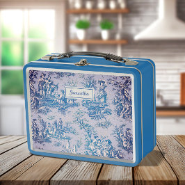 Vintag-blaue aquamarine Joule Metall Brotdose