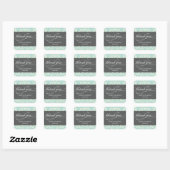 VINTAG BLAUE DAMASK SCRIPT | GASTGESCHENK HOCHZEIT QUADRATISCHER AUFKLEBER (Blatt)