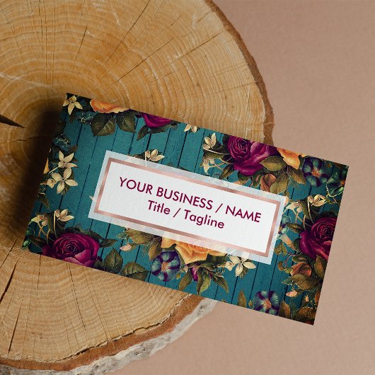 Vintag-blaue Korallenweinblüte Visitenkarte