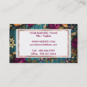 Vintag-blaue Korallenweinblüte Visitenkarte (Rückseite)