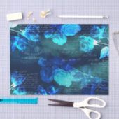 Vintag blaue Rose Dunkles Ephemerentpapier Seidenpapier (Handwerk)
