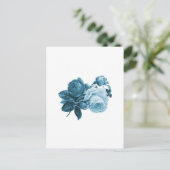 Vintag-blaue Rose Postkarte (Stehend Vorderseite)