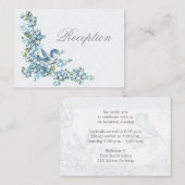 Vintag Blaue Vögel Winter Wed Empfang Umschließung Begleitkarte (Vorne/Hinten)