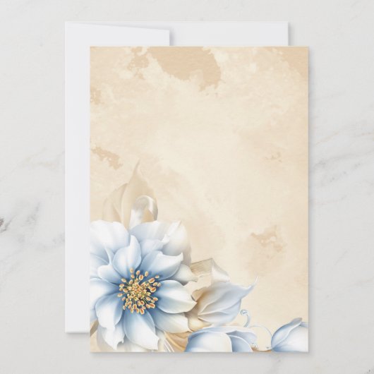 Vintag Blauer Abschluss Einladung (Rückseite)