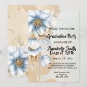 Vintag Blauer Abschluss Einladung (Vorne/Hinten)