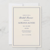 Vintag Blauer Blume und Vogel Einladung (Rückseite)