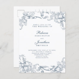 Vintag Blauer Blumenzwiebelaufenthalt Postkarte