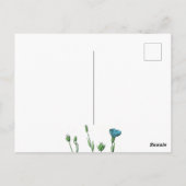 Vintag Blauer Botanischer Flachs Linum Geburtstag Postkarte (Rückseite)