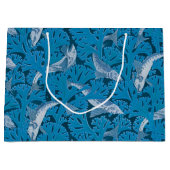 Vintag Blauer Fisch und Meeresalgen: Jugendstil Große Geschenktüte (Vorderseite)