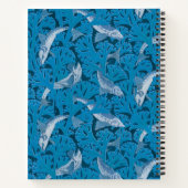 Vintag Blauer Fisch und Meeresalgen: Jugendstil Notizblock (Rückseite)