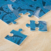 Vintag Blauer Fisch und Meeresalgen: Jugendstil Puzzle (Seite)