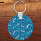 Vintag Blauer Fisch und Meeresalgen: Jugendstil Schlüsselanhänger (Rückseite)