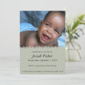 Vintag-Blauer Grau Einladung (Stehend Vorderseite)