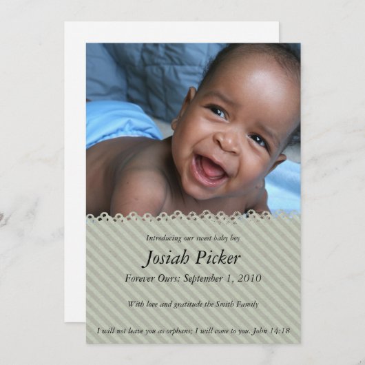 Vintag-Blauer Grau Einladung (Vorne/Hinten)