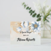 Vintag Blaues Brautparty Rezept Postkarte (Stehend Vorderseite)