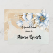 Vintag Blaues Brautparty Rezept Postkarte (Vorne/Hinten)