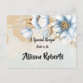 Vintag Blaues Brautparty Rezept Postkarte (Vorderseite)