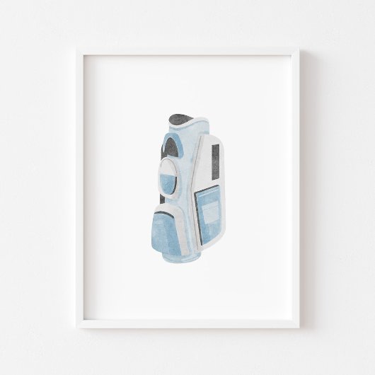Vintag-blaues Golftaschen-Poster Poster