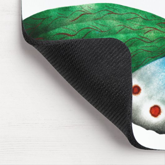 Vintag-blaugrüne Schmetterlingsillustrierung Mousepad (Ecke)