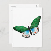 Vintag-blaugrüne Schmetterlingsillustrierung Postkarte (Vorne/Hinten)