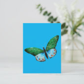 Vintag-blaugrüne Schmetterlingsillustrierung Postkarte (Stehend Vorderseite)