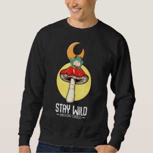 Vintag Bleibe Wild Moon Child Frog Mushroom Sweatshirt