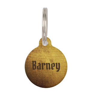 Vintag-Blick Gold benutzt. Vintage Kunst Haustiermarke