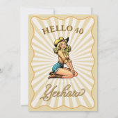 Vintag Blonde Birthday Cowgirl 40. Geburtstag Einladung (Rückseite)