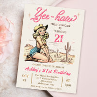 Vintag Blonde Yee-haw Cowgirl 21. Geburtstag
