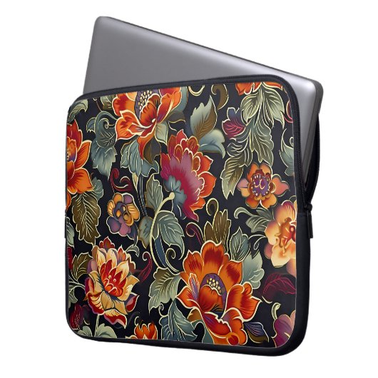 Vintag Bloom Elegance Computerschläfchen Laptopschutzhülle (Vorderseite Links)