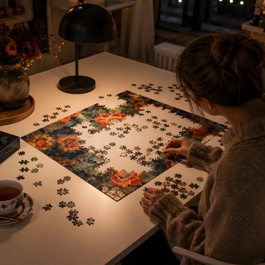 Vintag Bloom Elegance Jigsaw Puzzle