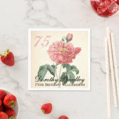 Vintag Blooming Rose 75. Geburtstagspartei PN Serviette (Beispiel)