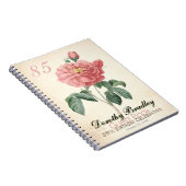 Vintag Blooming Rose 85. Geburtstag Gästebuch Notizblock (Rechte Seite)