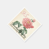Vintag Blooming Rose 95. Geburtstagspartei PN Serviette (Ecke)
